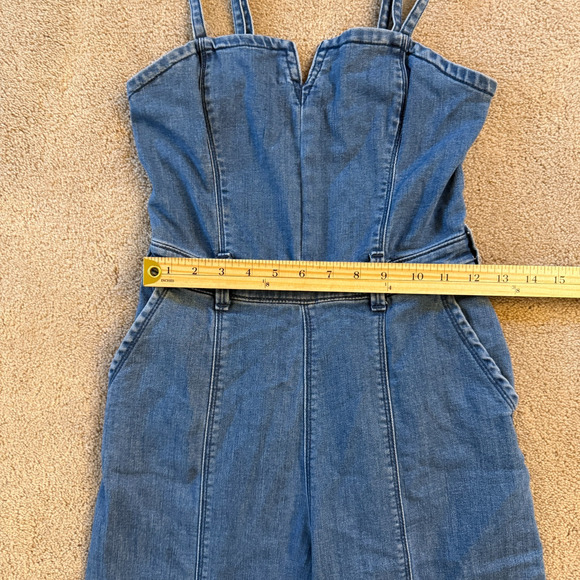 Hollister Denim Jumpsuit | Women’s Small | Smocked Back | Belt Missing - Picture 7 of 10